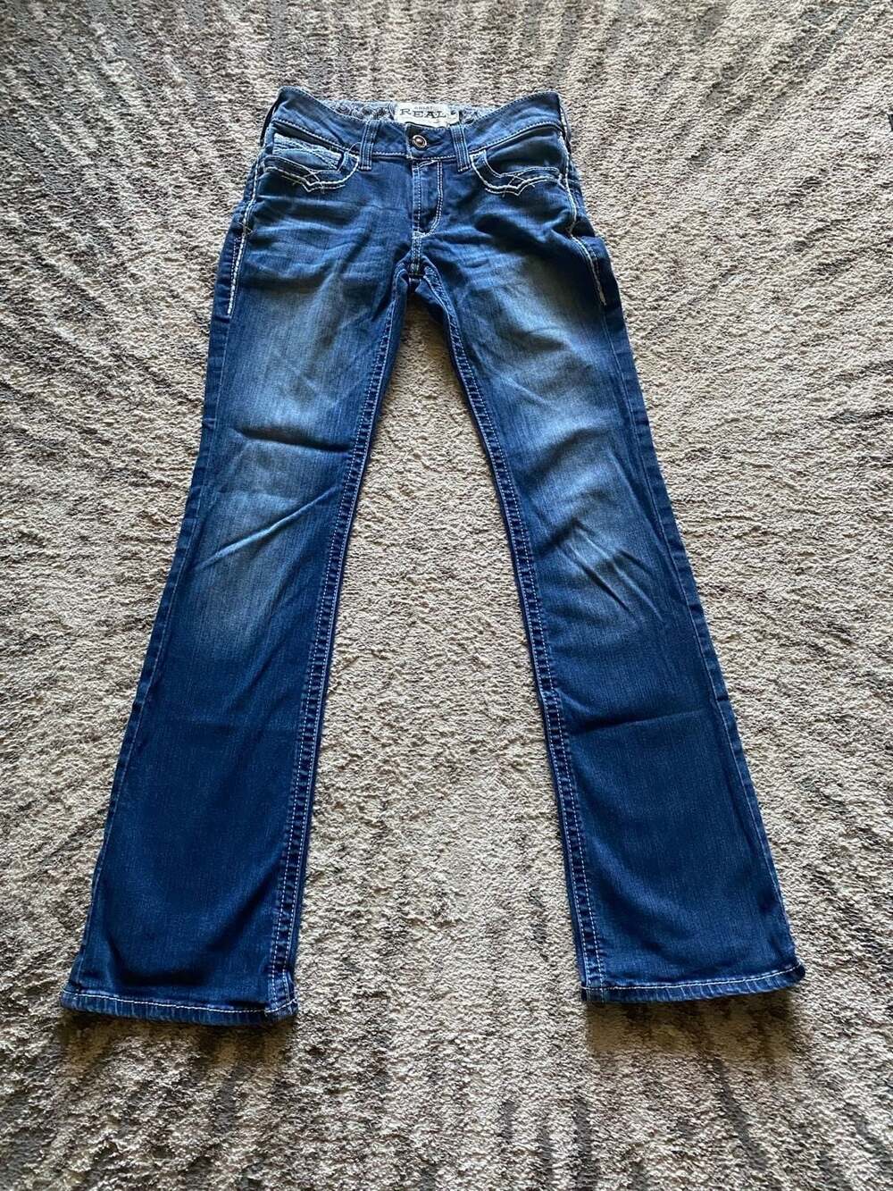Ariat REAL Denim Womens Size 28R Dark Wash Bootcut Jeans